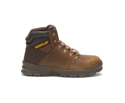 Brown Caterpillar Charge Waterproof Alloy Toe Men's Work Boots | KHEBG-0719