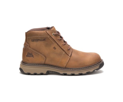 Dark Beige Caterpillar Parker Men's Work Boots | CYUXK-1650